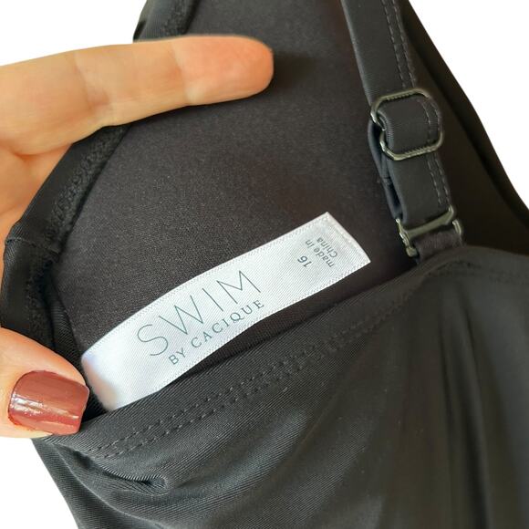 SWIM by Cacique Women's Black Colorful Tassel Swim Romper Size 16 Lane Bryant - Picture 4 of 4